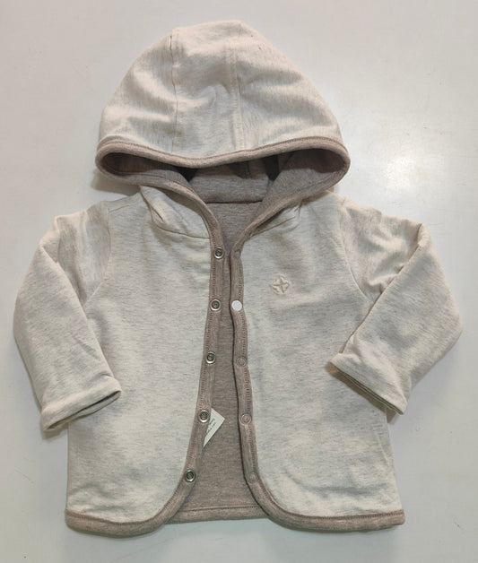 Jacket neonato in cotone organico bicolore reversibile