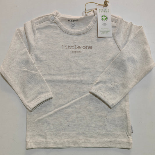 T-SHIRT NEONATO MANICHE LUNGHE IN COTONE ORGANICO COLORE AVANA