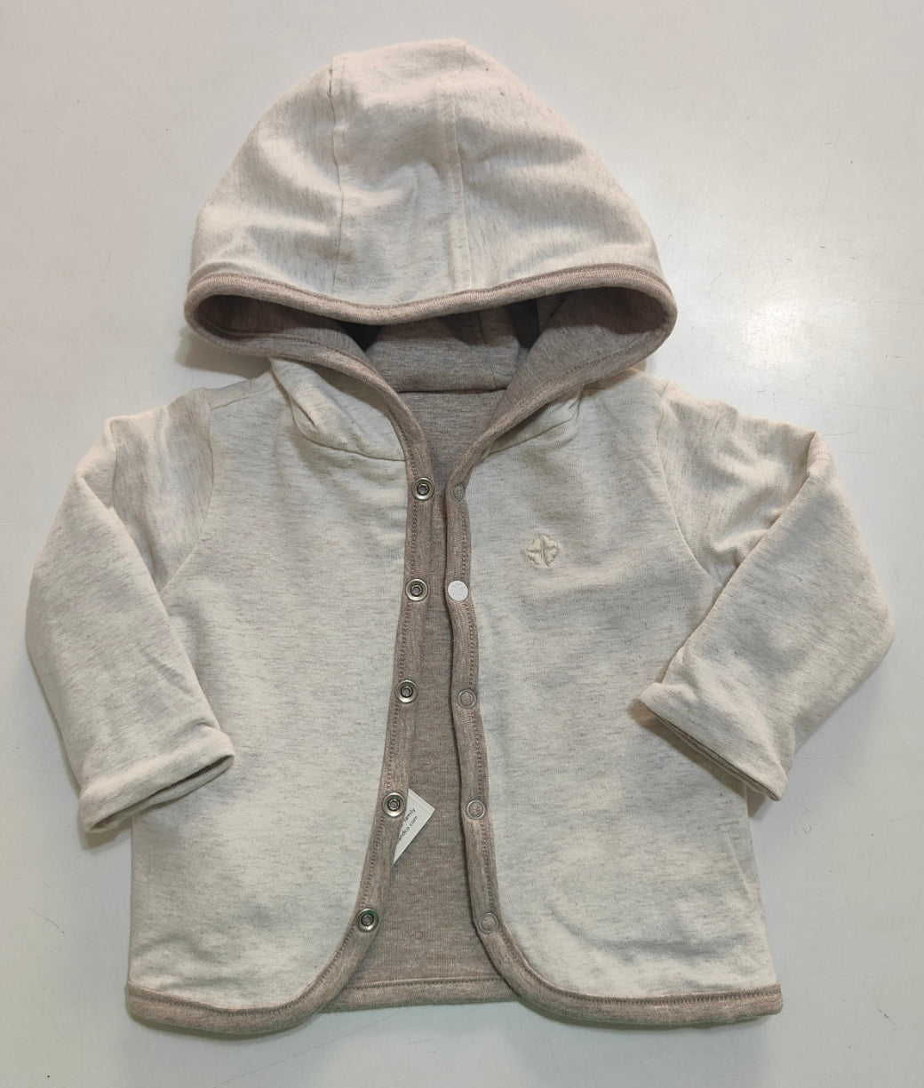 Jacket neonato in cotone organico bicolore reversibile